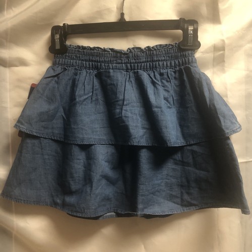 Gap Kids Denim Tiered Skort Elastisized M 7/8 NTW - Picture 2 of 3