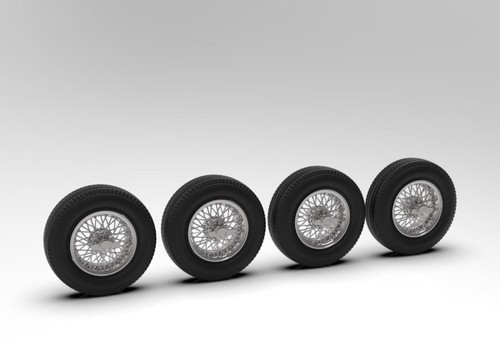 1:20 3d Printed Borrani Wire Wheels for the Jaguar XK-E Uncromed - Picture 1 of 2