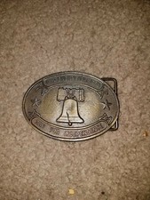 Vintage 1776-1976 Liberty Bell Ring for Independence Bicentennial Belt Buckle