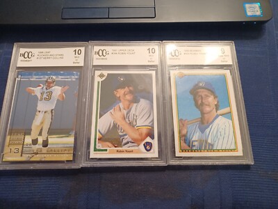 bccg graded cards 2 Robin Yount and 1 kerry collins BCCG graded cards