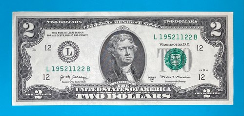1952 November 22 (L 19521122 B) BIRTHDAY Note $2 Two Dollar Bill - Picture 2 of 4