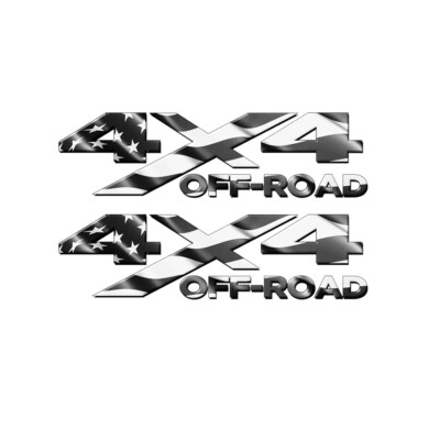 4x4 Subdued American Flag NO DEER Head Decals Truck OFF ROAD Stickers 2 Pk MATTE