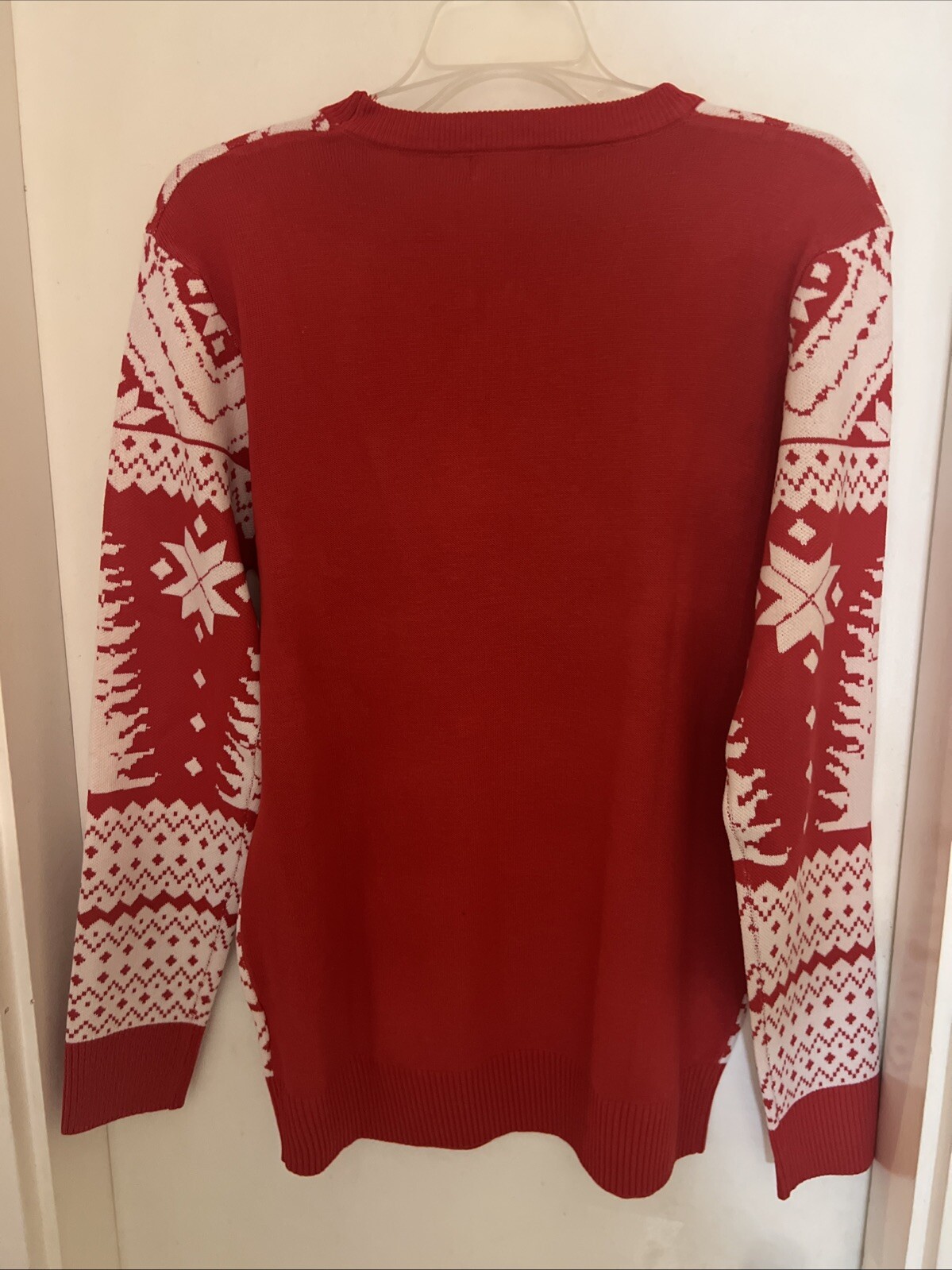 NWT Men’s Nine Bull Red Ugly Christmas Sweater Size S Crewneck Pullover