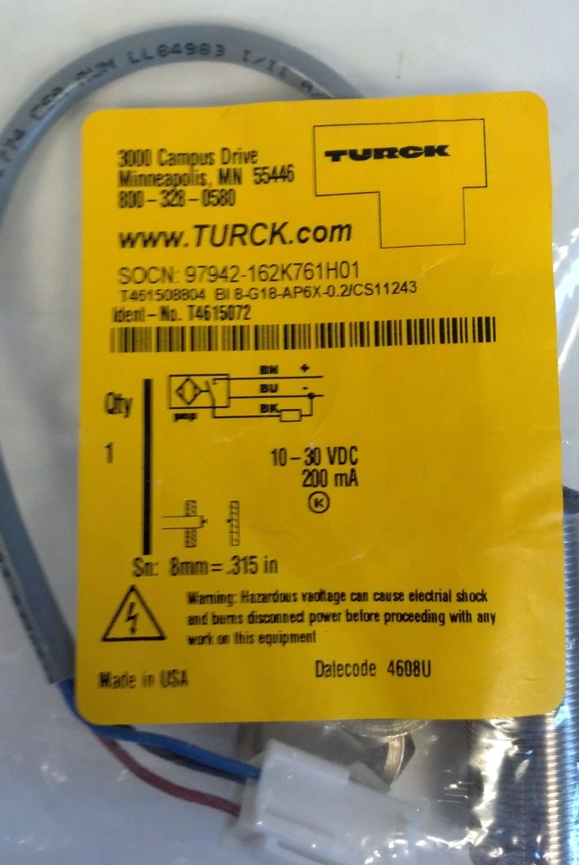 SICK BI8-G18-AP6X-0.2/CS11243 Inductive Proximity Sensor - Image 3 of 3