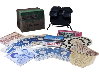 Vintage Sawyers View-Master 3D Slide Viewer Stereoscope w/Box Inserts & 8 Reels.