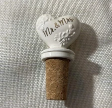 Mr & Mrs Wedding Ceramic Wine Bottle Stopper