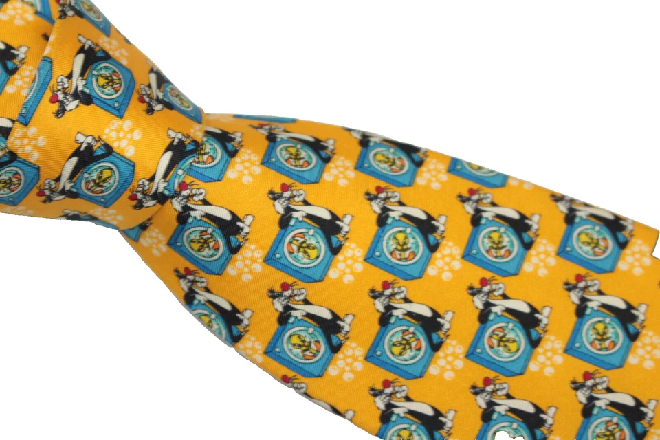 WARNER BROS. SILVESTER THE CAT PIOLÍN Corbata de seda Hecha en Italia F61813 Foto 3 de 4