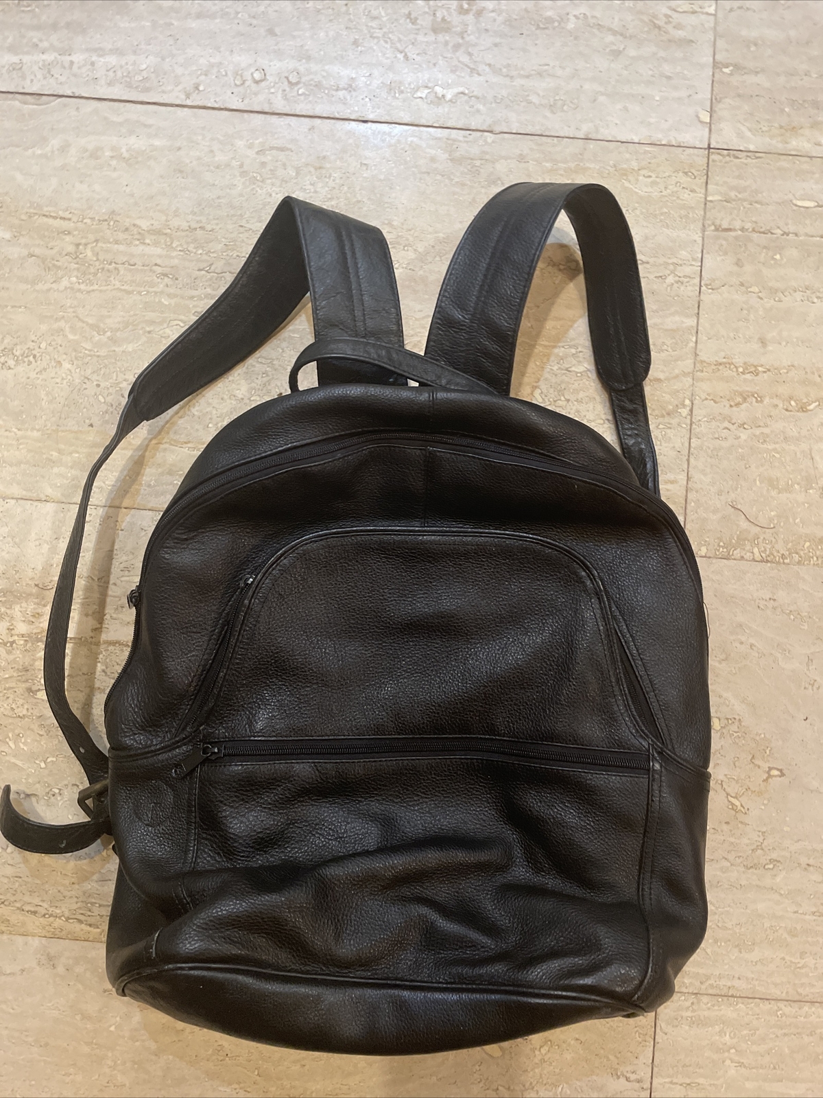 Vintage WILSONS LEATHER USED BLACK LAPTOP BACKPACK Gem