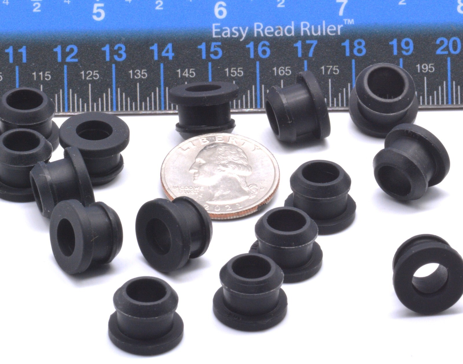 3/8" x 5/16" ID w 1/4" Groove Rubber Grommet Bushings Push in Panel