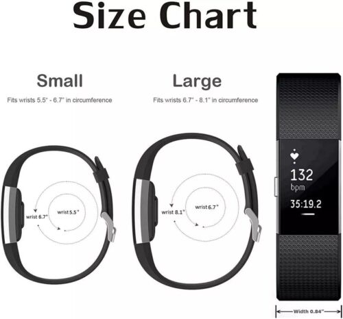 NEW Fitbit Charge 2 Activity Tracker Heart Rate Fitness FB407 S+L Band US - Picture 8 of 13