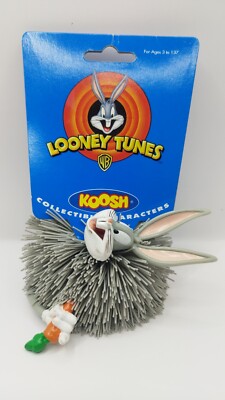 Vintage Looney Tunes Koosh Ball Bugs Bunny Figur Warner Brothers Spielzeug mit Etikett