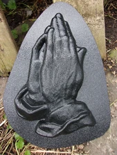 Praying hands flat wall plaque mold plaster cement plastic mould 8" x 6" x 1/3"
