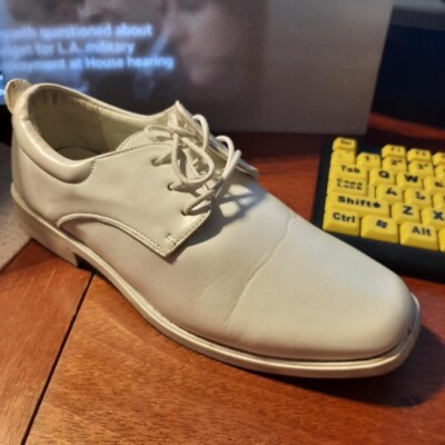 Josmo Boys Dress Classic Lace-Up Oxford Casual Formal Shoe White Sz5 PreLoved
