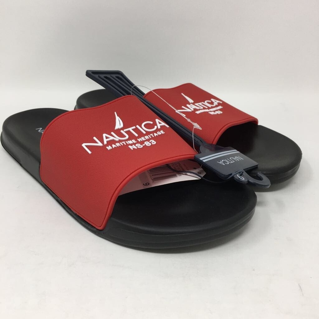 Nautica Mens Porter Slides Red Black 