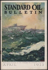 Standard Oil CA Bulletin April 1923 Fisherman's Wharf San Francisco vtg Chevron