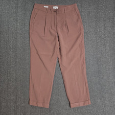 NWT Women Ann Taylor Loft Pleated Trouser Pant Tapered Leg Cuffted Size 8 32x27