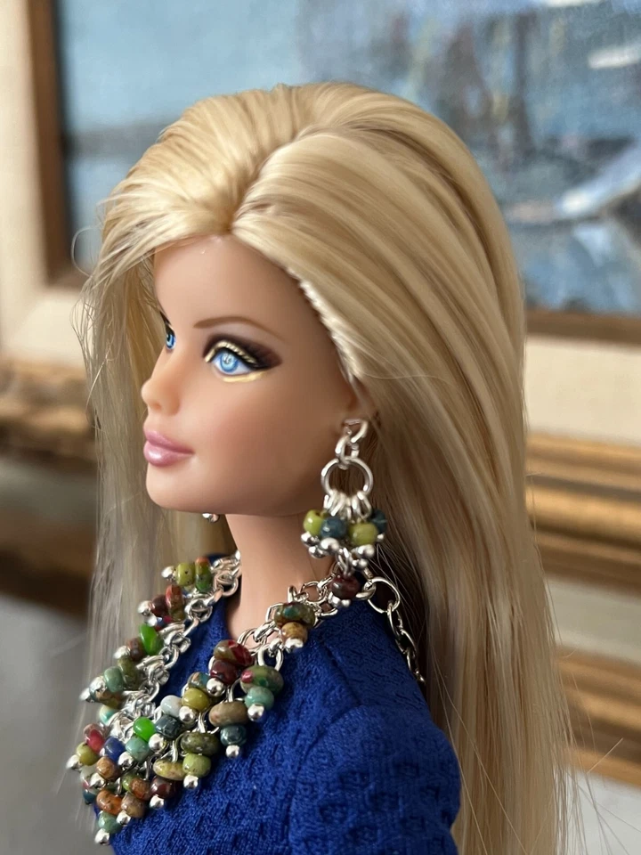 Joias feitas à mão para boneca da moda 11-1/2" - Joias de contas empilhadas multicoloridas - Imagem 4 de 4