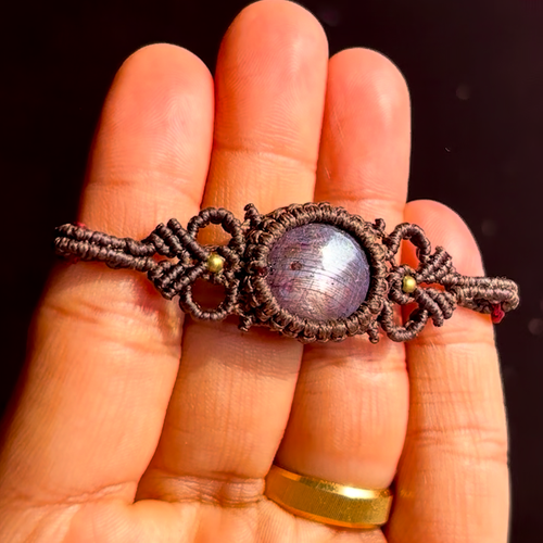 Hecho a mano Natural Estrella Zafiro Piedras Preciosas Micro Macramé... - Vídeo 1 de 1