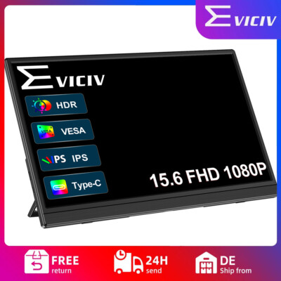 EVICIV 15,6 Zoll Tragbarer Monitor 1920*1080 Display IPS LCD-Bildschirm VESA HDR