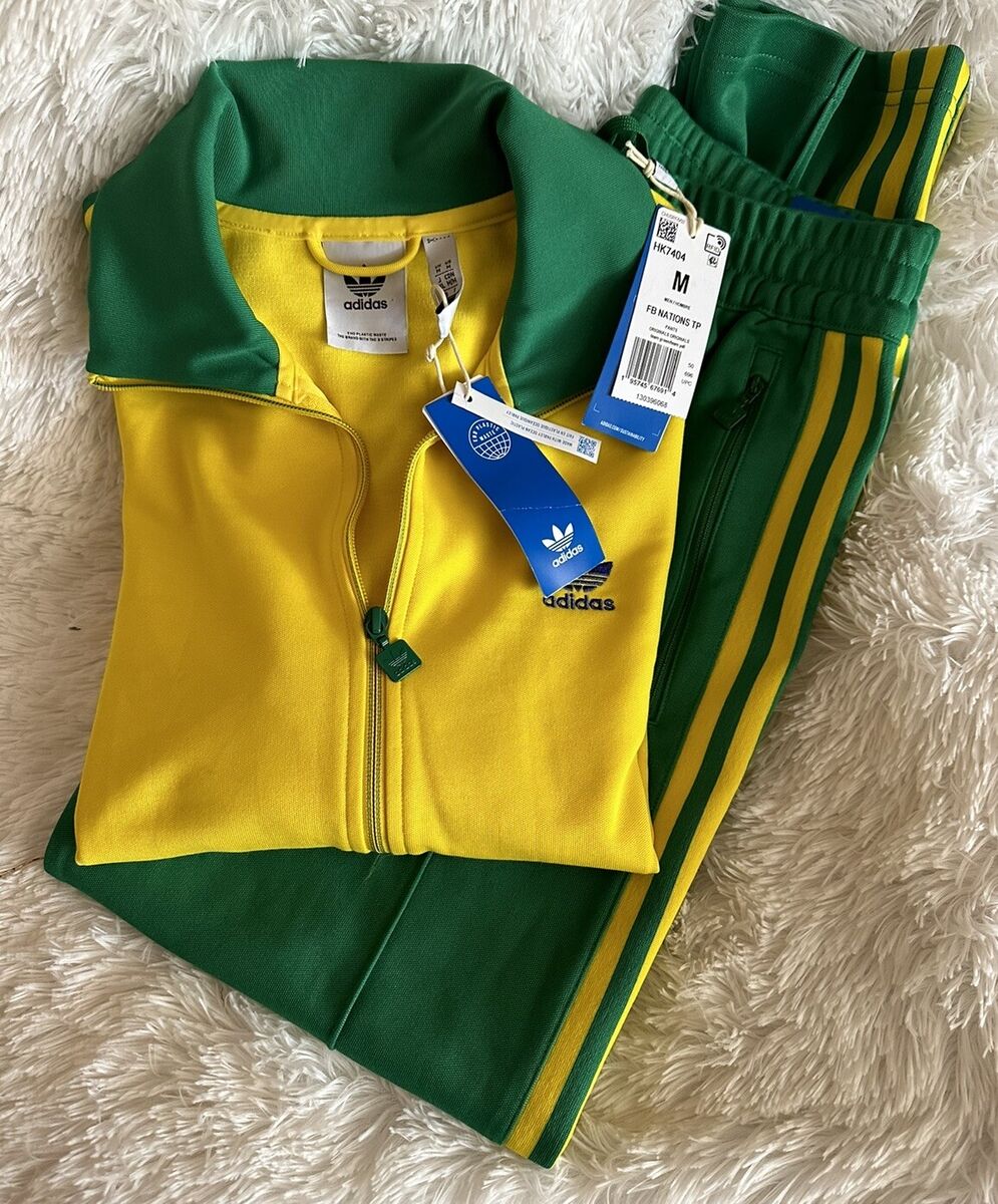 ADIDAS Beckenbauer Track Top And Track Pant Size Med Yellow ADIDAS Beckenbauer Track Top And Track Pant Size Med Yellow