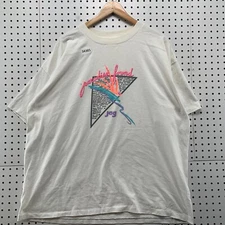 Vintage Paradise FOund Jag Shiert Mens 2XL White Single Stitch White 26.5x29.5