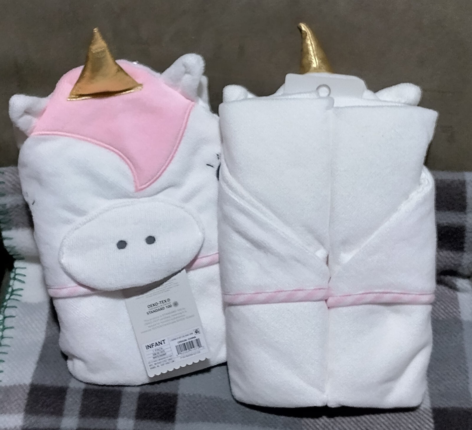 Hooded Unicorn Towel w/Golden Horn - 30 Inches Lot of 2 - Cloud Island  NWT