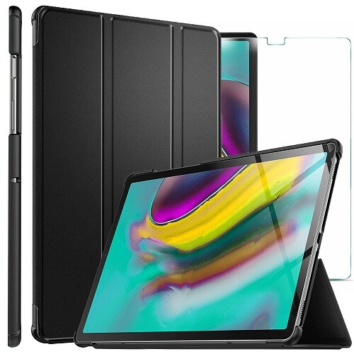 For Samsung Galaxy Tab S5e Smart Case Cover Glass Screen Protector T720