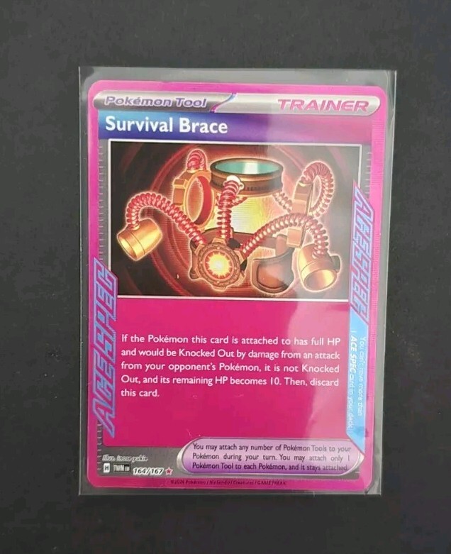 survival brace pokemon card value 164/167 Twilight Masquerade Ace Spec Toys & Games variation to centering Survival Brace 164/167 NM/M Twilight