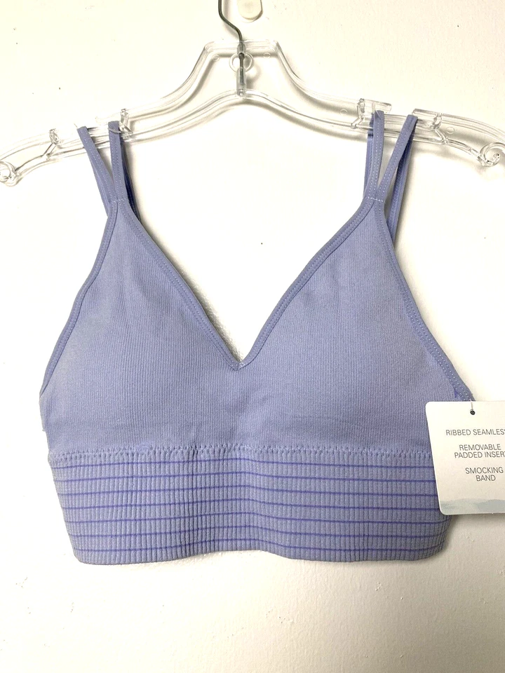 3 Tranquil & True Bra Women's Bralette Sport Bra Blue Size M Wire Free Strip - Image 2 of 4