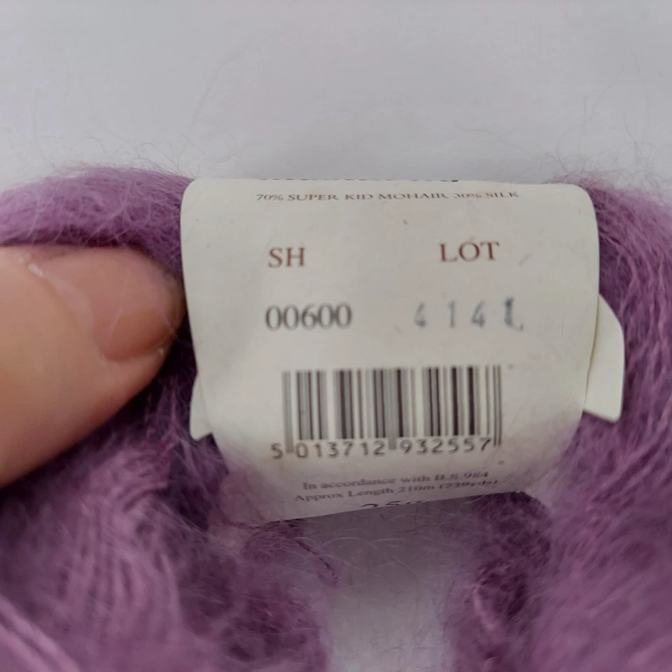 Rowan Kidsilk Haze Mohair Mezcla Seda Lavanda 1 Bola/229 yardas Italia Foto 3 de 4
