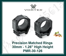 VORTEX OPTICS Precision Matched Rings  30mm  1.26 High Height  PMR-30-126