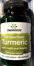 (NEW) SWANSON FULL SPECTRUM TURMERIC 720 mg 30 capsules Exp 7/26 FAST FREE SHIP