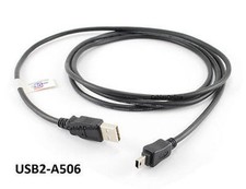 6ft USB 2.0 A-Type Male to Mini-B 5-Pin Male Black Cable, CablesOnline USB2-A506