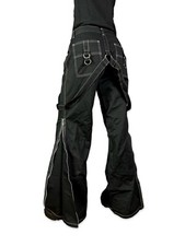 Tripp NYC Rare Y2K Goth Rave Skate Grunge Black Baggy Bondage Pants 9/L