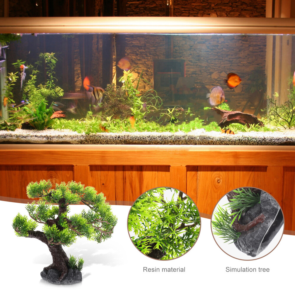 Plantes Artificielles En Soie Pour Aquarium Et Terrarium - Décoration Réaliste 11x18x12 Cm