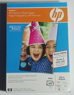 [NEW] HP Premium Photo Paper 4''x6'' Glossy 100 Sheets Inkjet Q1990A