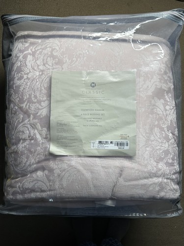 Hotel Collection Distressed Damask Comforter Set King 4 pc Pale Blush Pink - Picture 4 of 6
