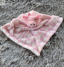 Pink Pig Checkered Plaid Plush Personalized Embroidered Barn Farm Baby Lovey