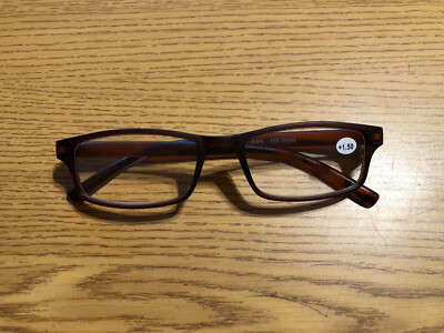 Apollo Reading Glasses +1.50 Brown with Clear Cases FAST Shipping (Laq-1.50-1)