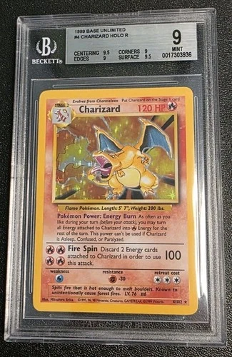 1999 Pokémon Base Set Charizard Holo BGS 9 Mint (9.5/9.5/9/9 Subs) CLEAN 🔥 PSA
