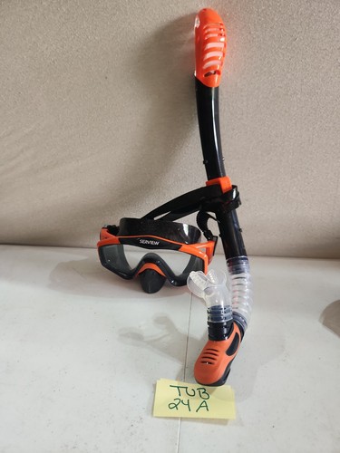 Seaview Orange And Black Snorkel Mask Set