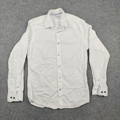 Duchamp Dress Shirt Mens 15/M 38 White Herringbone Tailored Fit Long Sleeve | eBay Duchamp Dress Shirt Mens 15/M 38 White Herringbone Tailored Fit Long Sleeve | eBay