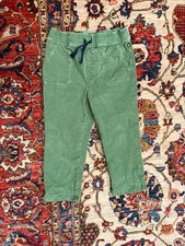 Petit Bateau Green Corduroy Jogger Pants Kids Pull-On Elastic Waist