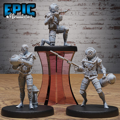 Treasure Diver | Deep Sea Adventurer | Resin Tabletop RPG Figur | 25mm Base