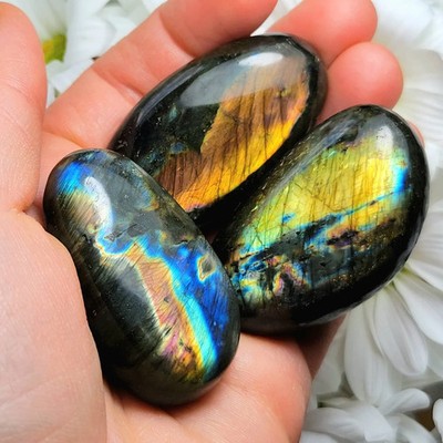 Labradorite Crystal Palm Stone