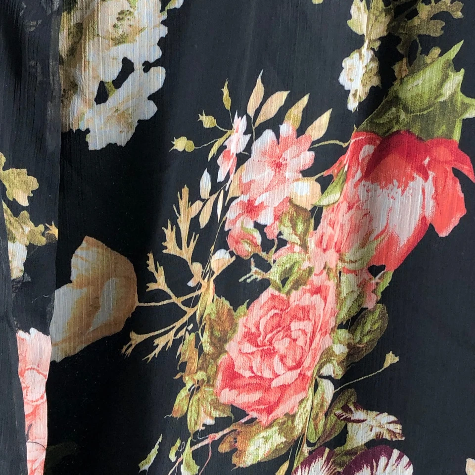 Vince Camuto Black Floral Wrap Maxi Dress | Size XXL - Image 3 of 4