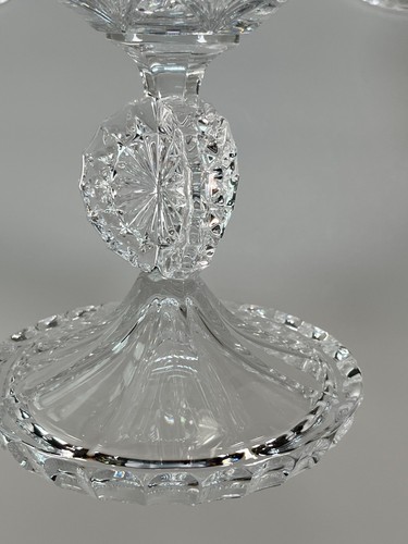Godinger Royalty Crystal 10 1/2" Pedestal Bowl + Par Juego de Candelabros 9" - Imagen 13 de 24