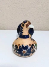 Vintage Tonala Bird Earth Tones Mexico Hand-painted Flowers EUC! 5" 