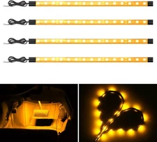 E-Bright Amber/Yellow Led Strip Lights for Cars 5050 SMD Waterproof Golf Amber