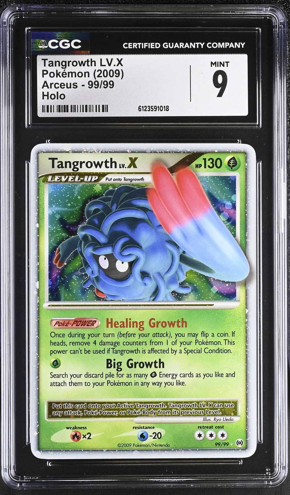 CGC 9 MINT Tangrowth LV.X 2009 Arceus 99/99 Holo Pokemon Card